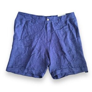 NWT Soft Surroundings Whispering Palms Gauze Shorts Blue Women’s Plus Size 2X